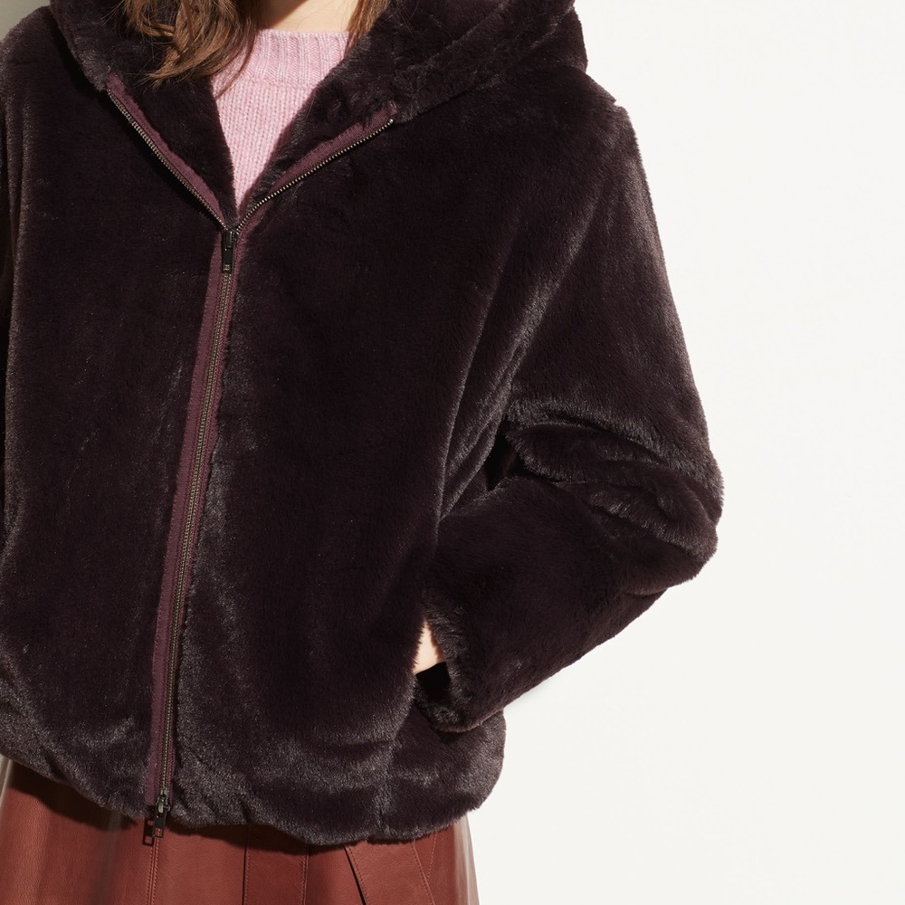 Vince Faux Fur Hoodie